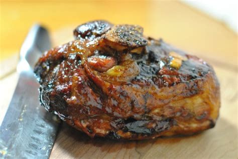 Bring liquid to a boil and cook, occasionally spooning off fat from surface, until a thick, syrupy glaze. Brown Sugar Balsamic Glazed Roast Pork