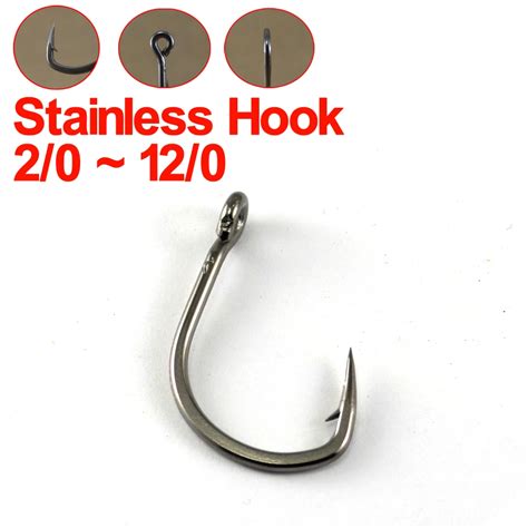 Stainless Steel Sea Fishing Trolling Hooks Thick Wire Sharp Saltwater