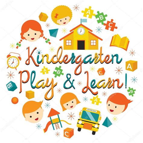 Kindergarten Preschool Kids Heading — Stock Vector © Muchmania 71955827
