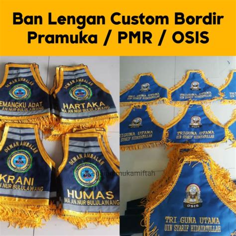 Jual Ban Lengan Custom Bordir Pramuka Pmr Osis Shopee Indonesia