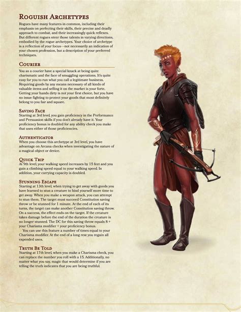 Roguish Archetypes Courier Dungeons And Dragons Rogue Dungeons And Dragons Classes