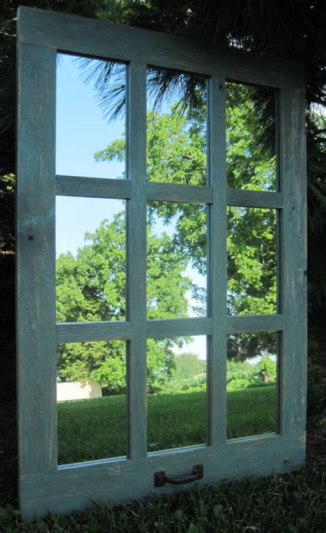 Barn Wood 9 Pane Window Mirror Vertical Rustic Home Decor
