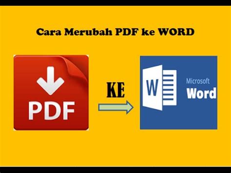 I used to have a bunch of different tools i had to pay for, with pdf converter you get. Cara convert atau merubah file pdf ke ms word - YouTube