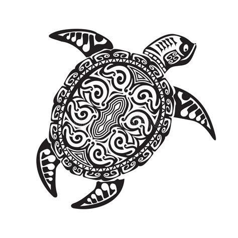 Turtle Tattoo In Maori Style Vector Illustration EPS10 Stock Vector