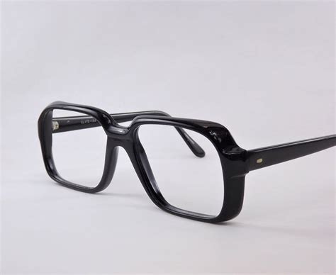 black eyeglasses mens retro frame big square glasses black etsy square glasses eyeglasses