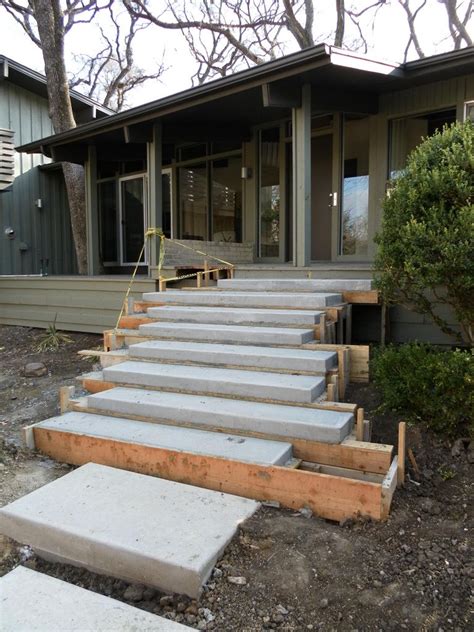 Floating Concrete Steps Garden Steps Concrete Steps Exterior Stairs