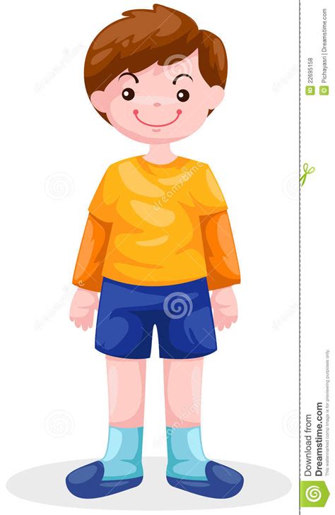 Boy Standing Stock Vector Illustration Of Face Happy