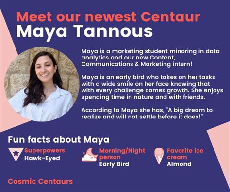 Cosmic Centaurs On Twitter Centaurspotlight Meet Maya Tannous Our