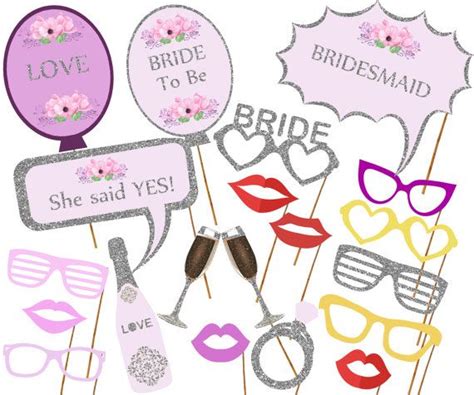 Printable Bridal Shower Photo Booth Props Bride Photobooth Etsy Uk