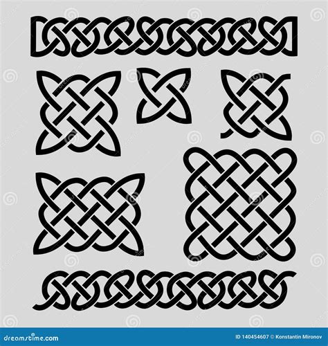 Set Of Celtic Patterns And Celtic Elements Vector Illustration Stock