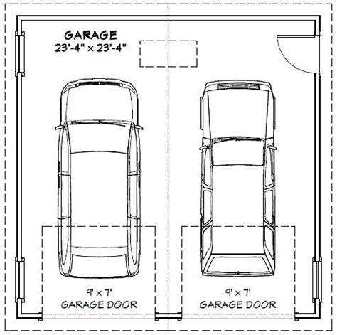 See graphic illustrations showing the best 2 car garage size and why. Image result for typical garage size 2 car | Garage ...