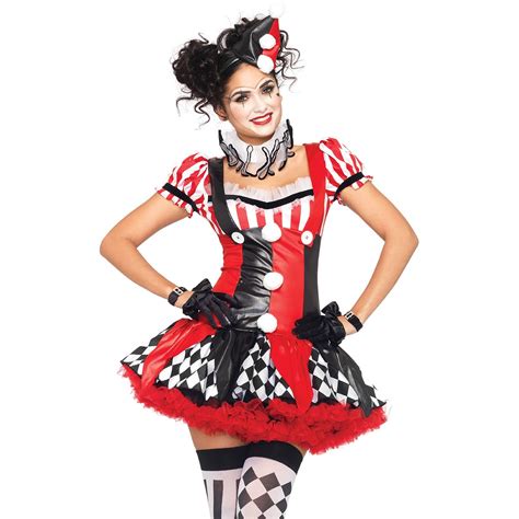 Leg Avenue Harlequin Clown Womens Halloween Fancy Dress Costume For Adult L