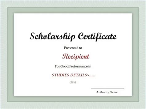 Scholarship Awards Certificates Templates Sample Professionally
