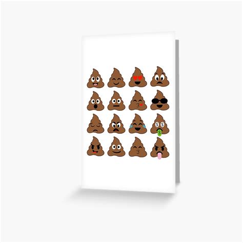 Set Of Cute Poop Happy Poop Emoji Emotional Piles Of Poop Greeting