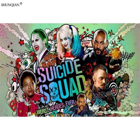Suicide Squad Poster Print Silk Fabric Print Poster Cloth Fabric Wall