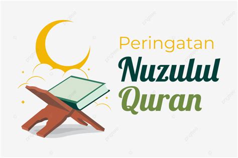 Nuzulul Quran Celebration Flat Cartoon Design Vector Nuzul Quran