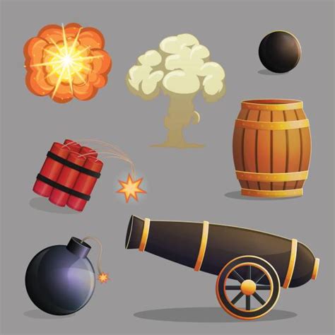 Top 60 Cannon Fire Cartoon Clip Art Vector Graphics And Illustrations