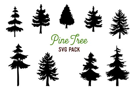 Well you're in luck, because here they come. 9 Vector Pine Tree Silhouette Illustrations