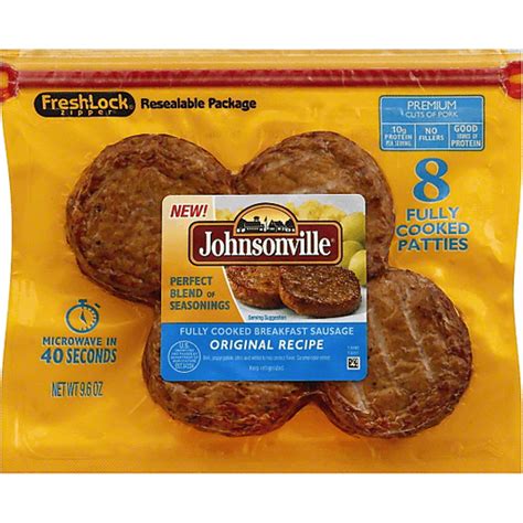 Johnsonville Fully Cooked Breakfast Sausage Patties Original Recipe 8