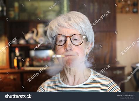Senior Woman Smoking Cigarette Stock Photo 2251410935 Shutterstock