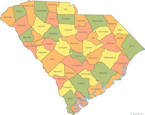 Map Of South Carolina South Carolina County Map Map