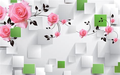 3d Backdrop Flower Threedimensional Walls Background Image For Free