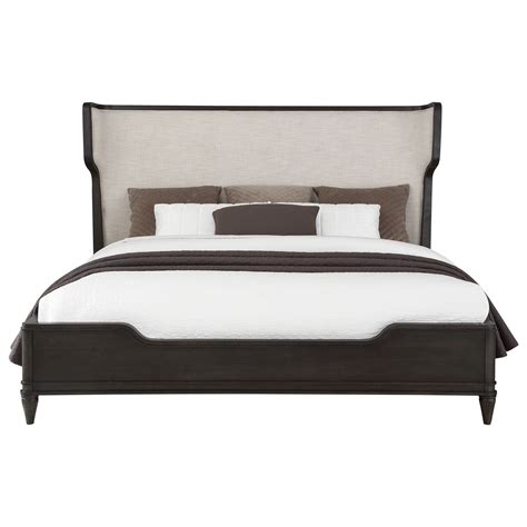 Upholstered Wingback Bed With Footboard Upholstered King Wingback