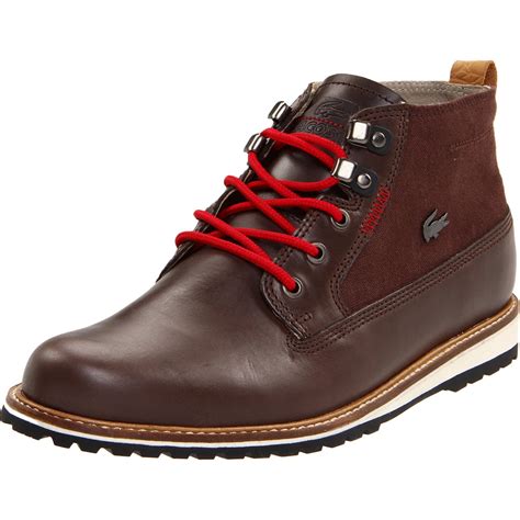 Lacoste Mens Delevan Lace Up Boot In Brown For Men Dark Brown Lyst
