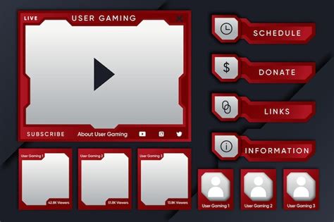 Free Vector Twitch Stream Panels Template