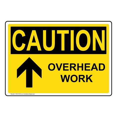 Osha Caution Overhead Work Sign Oce 5130 Worksite