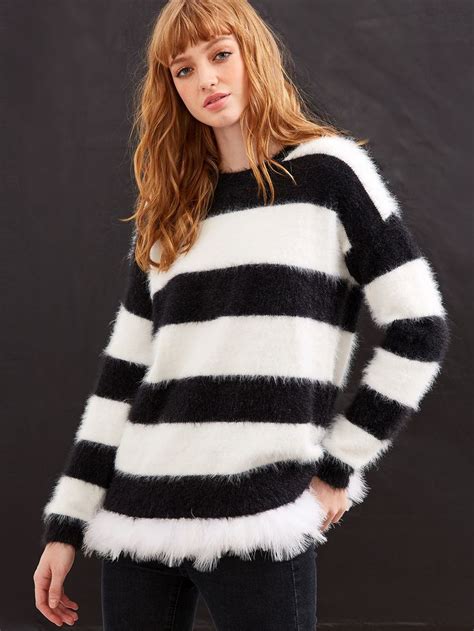 Black And White Striped Mohair Sweater Mohair Sweater Sweaters Striped