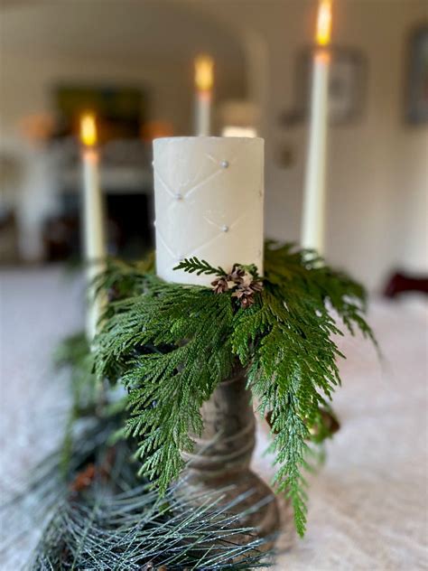 How To Easily Make Evergreen Candle Rings For Holiday Decor