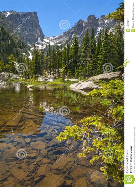 Dream Lake With Hallett Peak And Flattop Mountain Stock Image Image