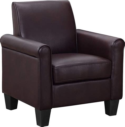 Modern Faux Leather Accent Chair Living Room Arm Chairs Comfy Single S