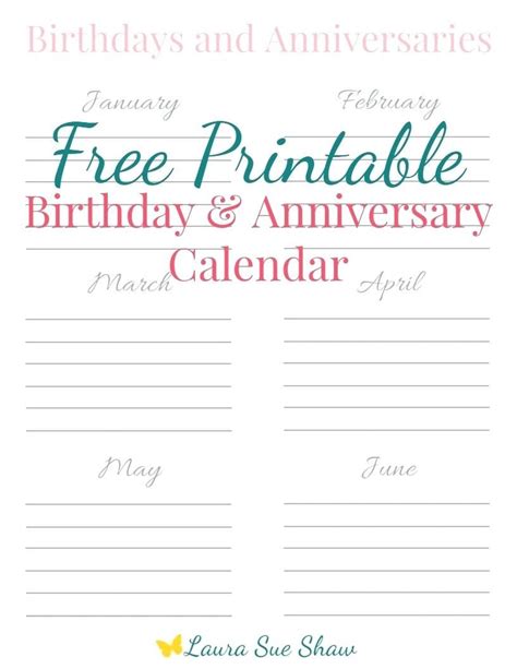 editable birthday calendar template printable birthday calendar