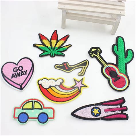 7pcs Mixed Patches For Clothing Iron On Embroidered Appliques Diy