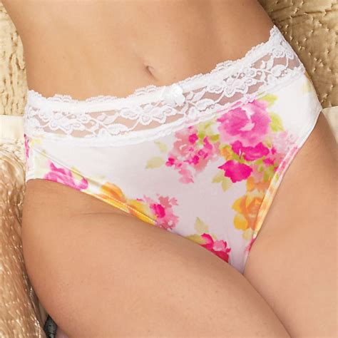 White Floral Wide Top Panty Ultra Feminine Made To Fit Men Manufactured In Soft Stretch