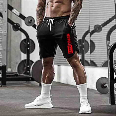 muscleguys gyms shorts men mesh short trousers casual joggers shorts bodybuilding sweatpants