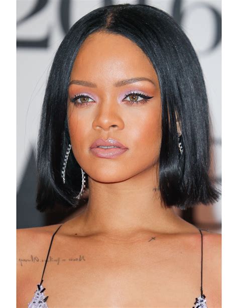 Many famous celebrities and actresses have been seen sporting them from time to time. Rihanna black women short mid part bob hairstyles