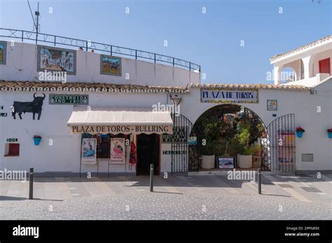 Mijas Bullring Entrance Plaza De Toros In Spanish Village Pueblo Blanco