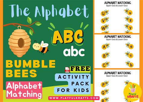 Bumble Bee Alphabet Matching Activity Pack Playful Krafts