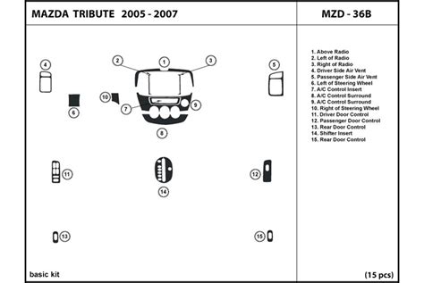 03 mazda tribute engine compartment diagram. DL Auto® Mazda Tribute 2005-2006 Dash Kits