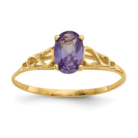 Icecarats 14kt Yellow Gold Synthetic Alexandrite Band Ring Size 500 Baby Fine Jewelry Ideal
