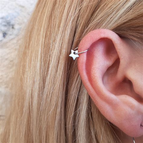 Star Helix Piercing Stainless Steel Star Earring Star Etsy
