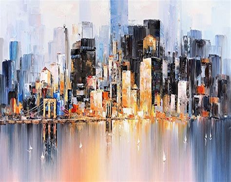City Abstract Art Painting Original Urban Abstract Oil Etsy Modern