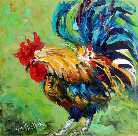 Rooster Print Rooster Art On Watercolor Paper Bird Print Made From