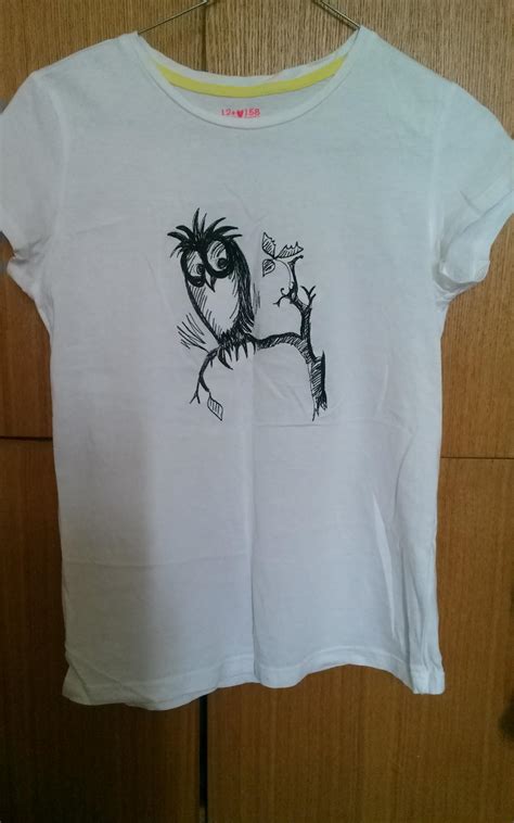 T-shirt with owl sketch free embroidery design - Showcase with free ...