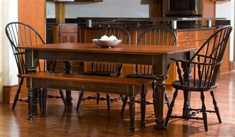 The wide collection comprises beautifully rustic table and chairs. Farmhouse Tables with Red Cherry Top, Black Base Turned ...