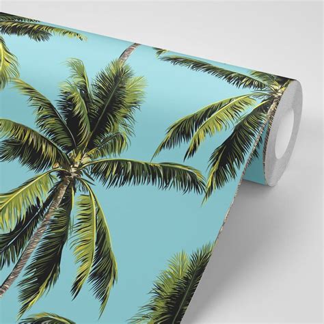 Wallpaper Palm Trees Peel And Stick Etsy Wallpaper Peel And Stick