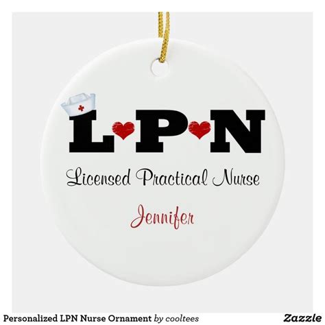 Personalized Lpn Nurse Ornament Zazzle Nurse Ornaments Christmas